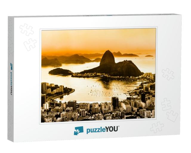 Rio De Janeiro, Brazil. Suggar Loaf & Botafogo Beach View... Jigsaw Puzzle