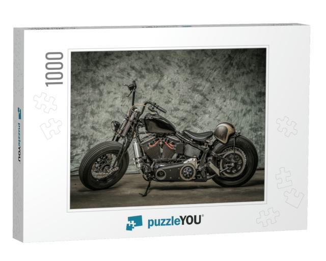 Harley Davidson Motorcycle with Cool Background... Jigsaw Puzzle with 1000 pieces