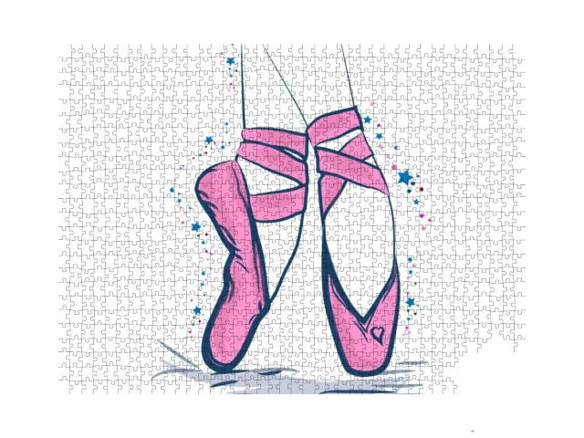 The Magic & Charm of the Ballet. Hand Drawn Ballet Dancer... Jigsaw Puzzle with 1000 pieces