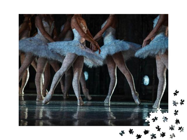 Swan Lake Ballet. Closeup of Ballerinas Dancing... Jigsaw Puzzle with 1000 pieces