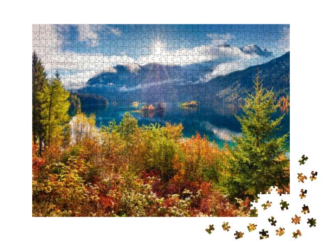 Beautiful Autumn Scenery. Astonishing Morning View of Eib... Jigsaw Puzzle with 1000 pieces