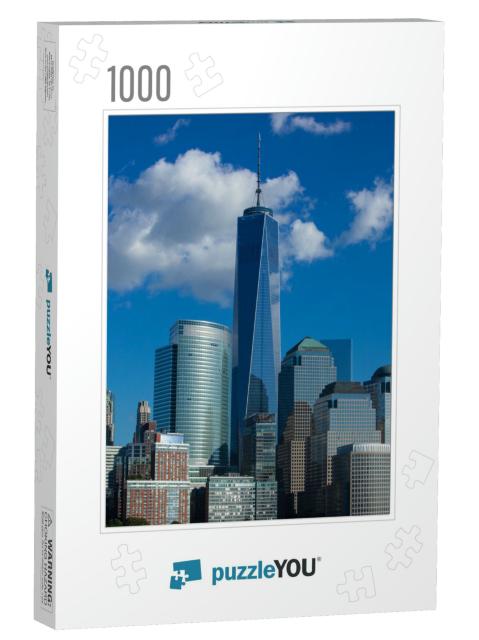 Skyline of Lower Manhattan of New York City from World Tr... Jigsaw Puzzle with 1000 pieces