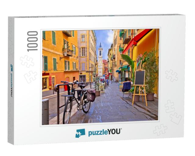 Nice Colorful Street Architecture & Church View, Tourist... Jigsaw Puzzle with 1000 pieces