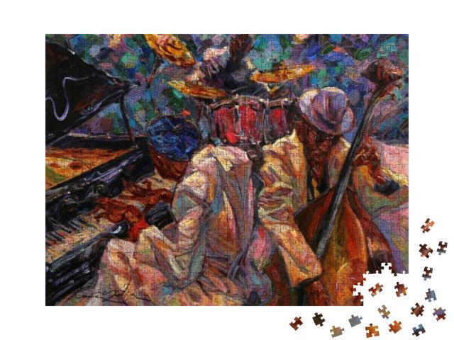 Jazz Singer, Jazz Club, Jazz Band, Oil Painting, Artist R... Jigsaw Puzzle with 1000 pieces