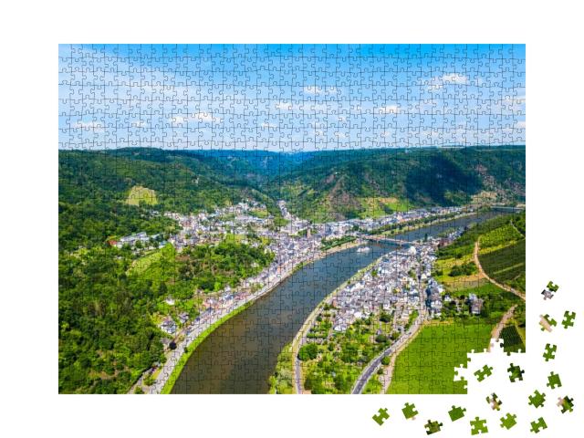 Cochem Town Aerial Panoramic View in Moselle Valley, Germ... Jigsaw Puzzle with 1000 pieces