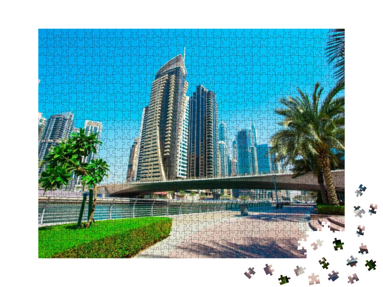Dubai Marina Cityscape in United Arab Emirates... Jigsaw Puzzle with 1000 pieces