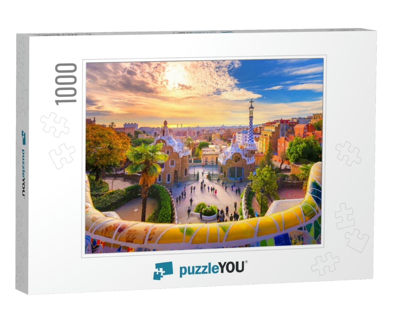 View of the City from Park Guell in Barcelona, Spain... Jigsaw Puzzle with 1000 pieces