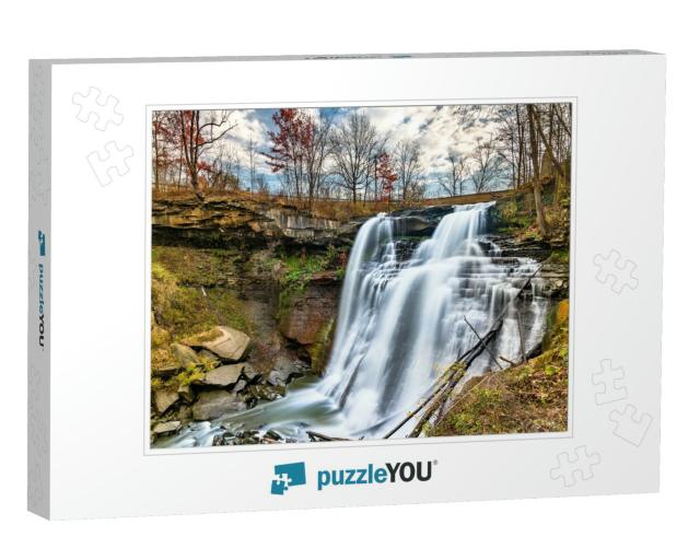 Breandywine Falls At Cuyahoga Valley National Park in Ohi... Jigsaw Puzzle