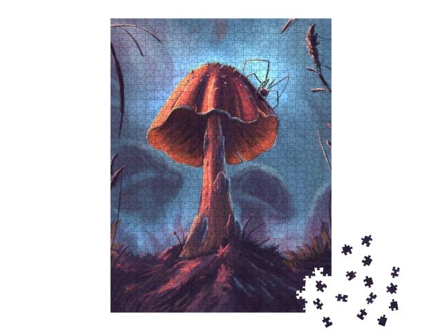 The Fantasy Mushroom Digital Illustration... Jigsaw Puzzle with 1000 pieces
