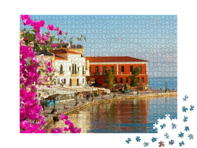 Famous Venetian Harbor Waterfront of Chania Old Town, Cre... Jigsaw Puzzle with 1000 pieces