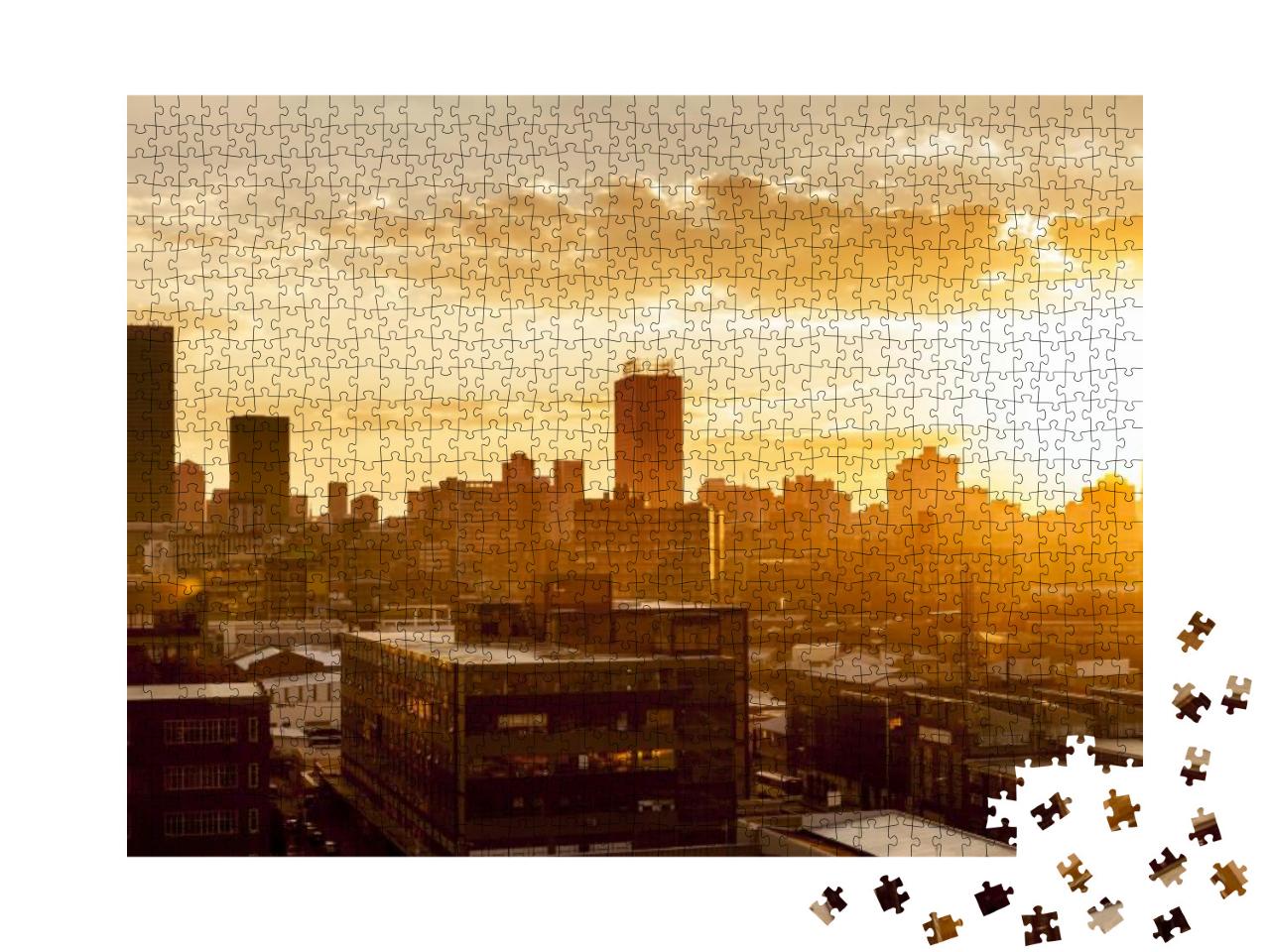 City During Warm Sunset... Jigsaw Puzzle with 1000 pieces