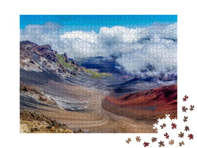 The Beautiful Colors Seen in the Massive Volcanic Crater... Jigsaw Puzzle with 1000 pieces