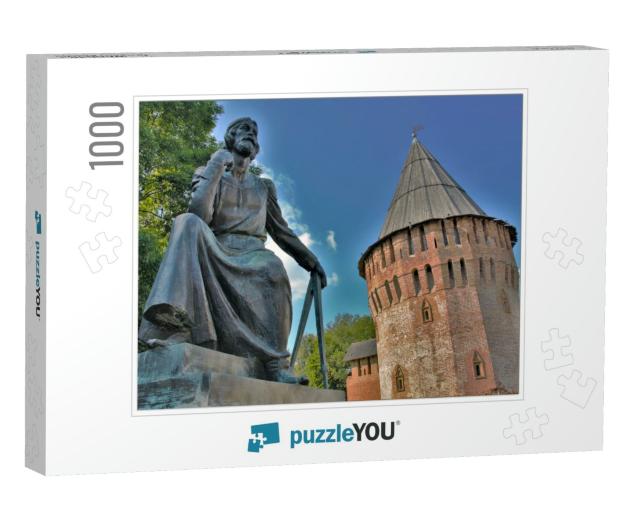 Monument to Fedor Kon & the Tower of the Smolensk Fortres... Jigsaw Puzzle with 1000 pieces