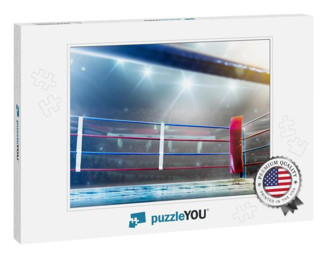 International Professional Boxing Ring in Bright Lights 3... Jigsaw Puzzle