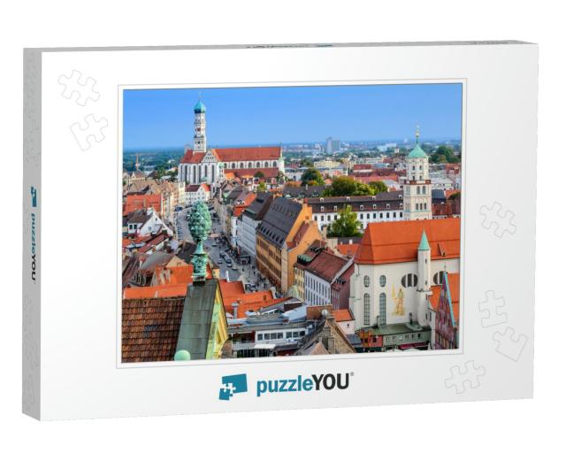 Augsburg, Germany Old Town Skyline Towards Basilica of Ss... Jigsaw Puzzle
