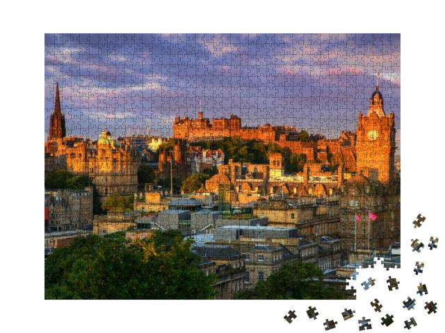 View of Edinburgh Castle from Calton Hill, Edinburgh, Sco... Jigsaw Puzzle with 1000 pieces