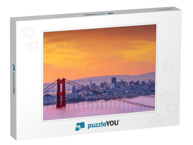 Early Morning Low Fog At Golden Gate Bridge... Jigsaw Puzzle