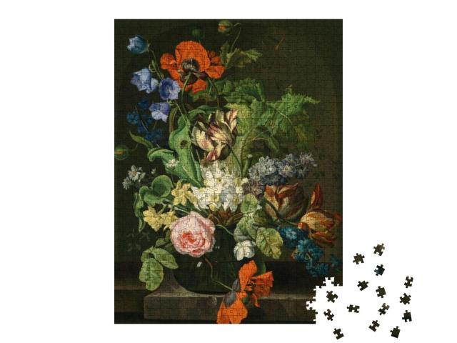 Tulips & Roses. Still Life. in the Style of the Ancient D... Jigsaw Puzzle with 1000 pieces