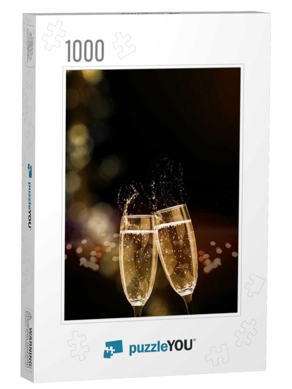 Sparkling Wine, Champagne, Glasses, New Years Eve... Jigsaw Puzzle with 1000 pieces