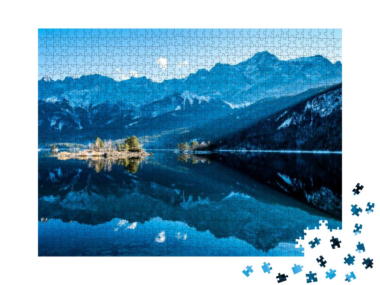 Famous Eibsee Lake in Front of Zugspitze Mountain in Germ... Jigsaw Puzzle with 1000 pieces