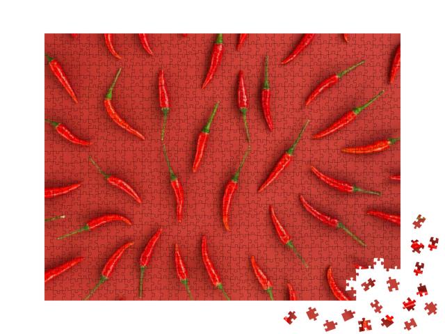Red Hot Chili Peppers, Popular Spices Concept - Decorativ... Jigsaw Puzzle with 1000 pieces