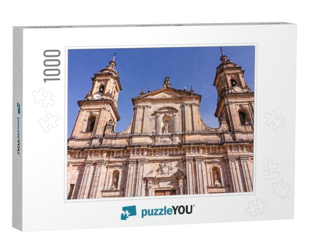 Facade of the Primada Cathedral of Bogota Stands in the F... Jigsaw Puzzle with 1000 pieces