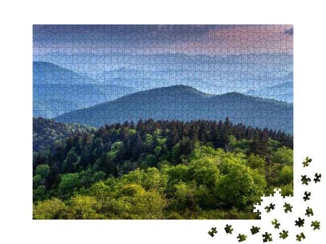 The Ridges of the Great Smokey Mountains Extending Across... Jigsaw Puzzle with 1000 pieces