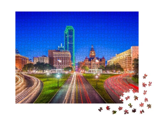 Dallas, Texas, USA Skyline Over Dealey Plaza... Jigsaw Puzzle with 1000 pieces