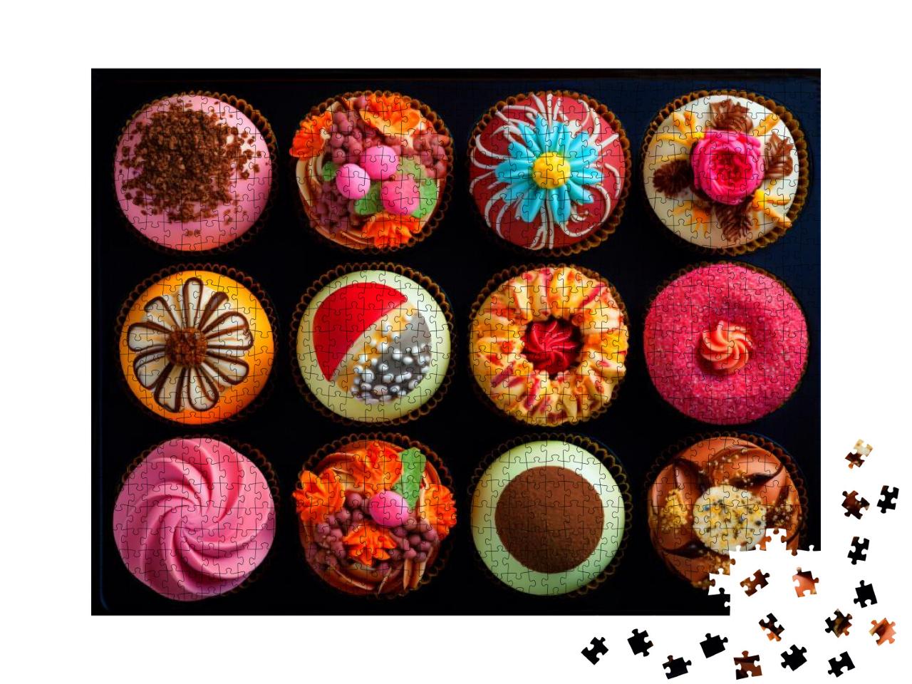 Colorful Cupcakes Jigsaw Puzzle with 1000 pieces