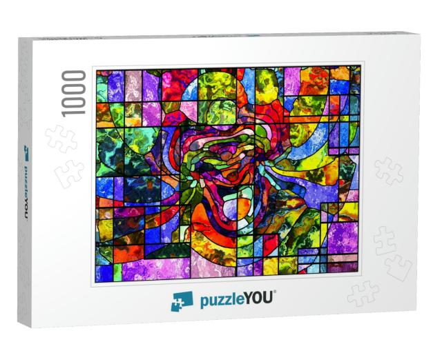 Stained Glass Series. Artistic Abstraction Composed of Or... Jigsaw Puzzle with 1000 pieces