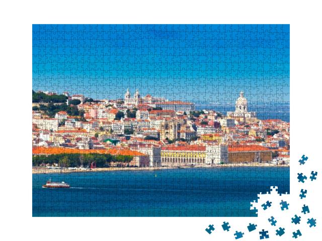 Lisbon Skyline as Seen from Almada Portugal... Jigsaw Puzzle with 1000 pieces