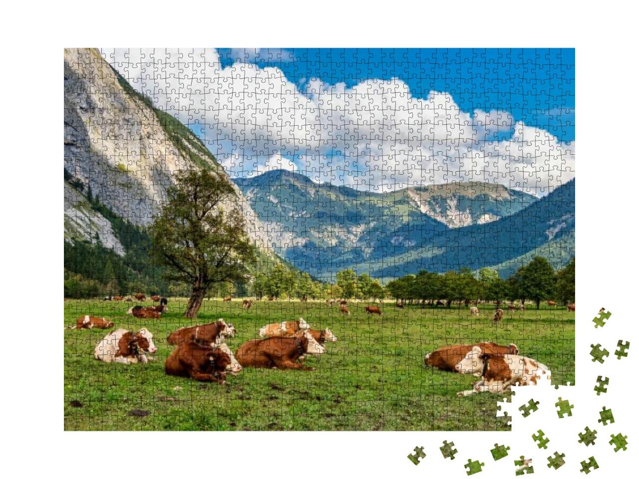Autumn View of the Maple Trees At Ahornboden, Karwendel M... Jigsaw Puzzle with 1000 pieces