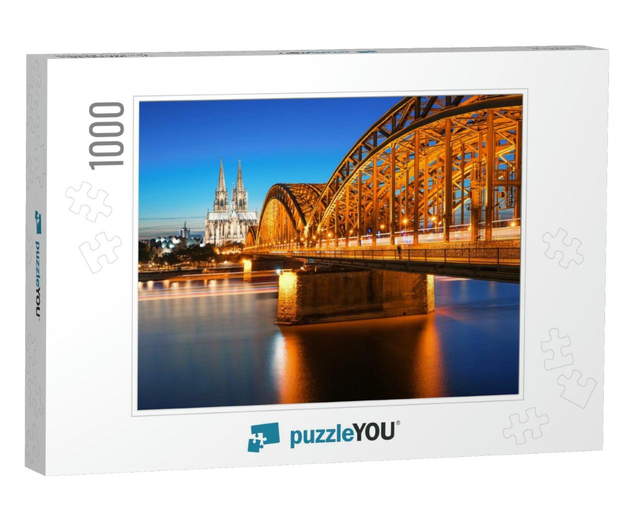 Cathedral & Hohenzollern Bridge - Cologne/Koeln, Germany... Jigsaw Puzzle with 1000 pieces
