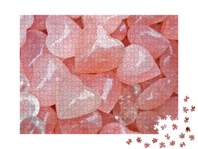 Heart-Shaped Rose Quartz, Hard But Heartily... Jigsaw Puzzle with 1000 pieces