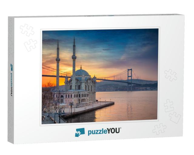 Istanbul. Image of Ortakoy Mosque with Bosphorus Bridge i... Jigsaw Puzzle
