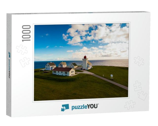 Coastal Landscape. Obrestad Lighthouse in South Norway, N... Jigsaw Puzzle with 1000 pieces