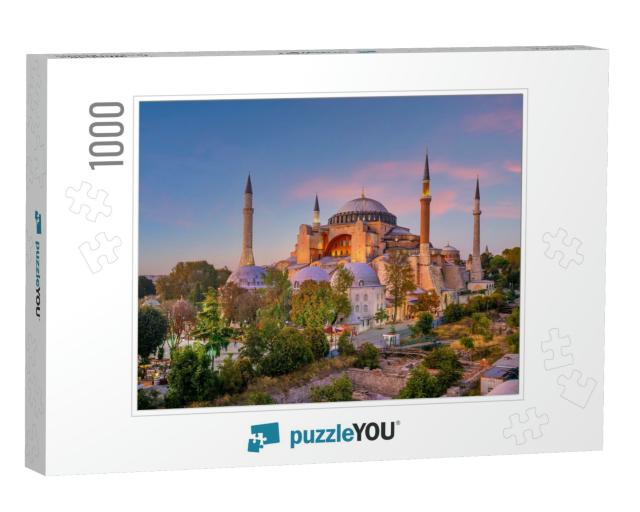 Beautiful View on Hagia Sophia in Istanbul, Turkey from T... Jigsaw Puzzle with 1000 pieces
