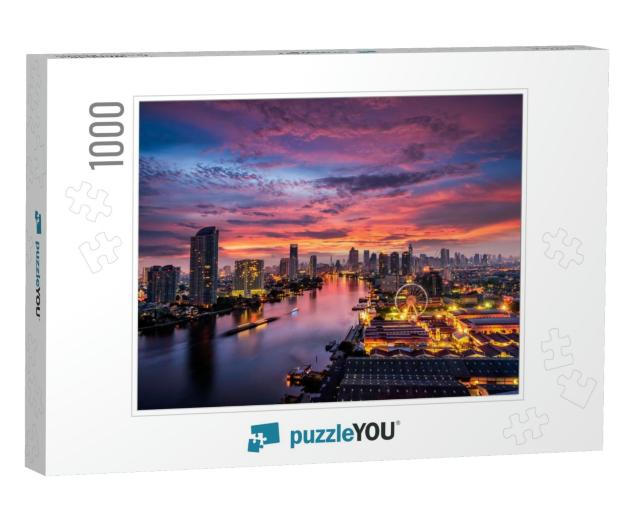 Bangkok Cityscape. Bangkok Sunrise in the Business Distri... Jigsaw Puzzle with 1000 pieces