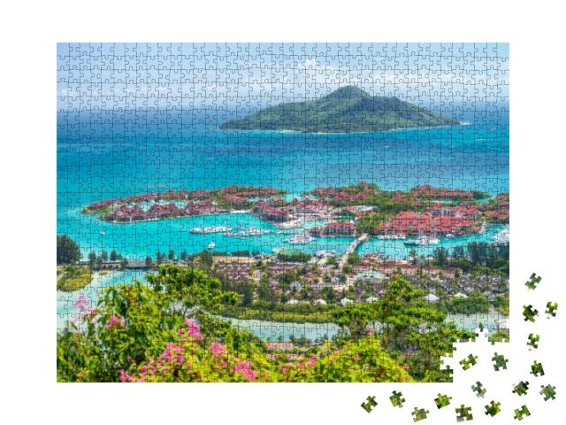 Red Roofs of Eden Island, Aerial View of Seychelles... Jigsaw Puzzle with 1000 pieces