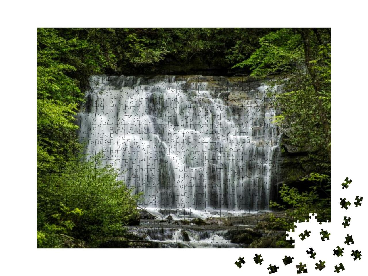 Meigs Falls in the Great Smoky Mountains National Park on... Jigsaw Puzzle with 1000 pieces