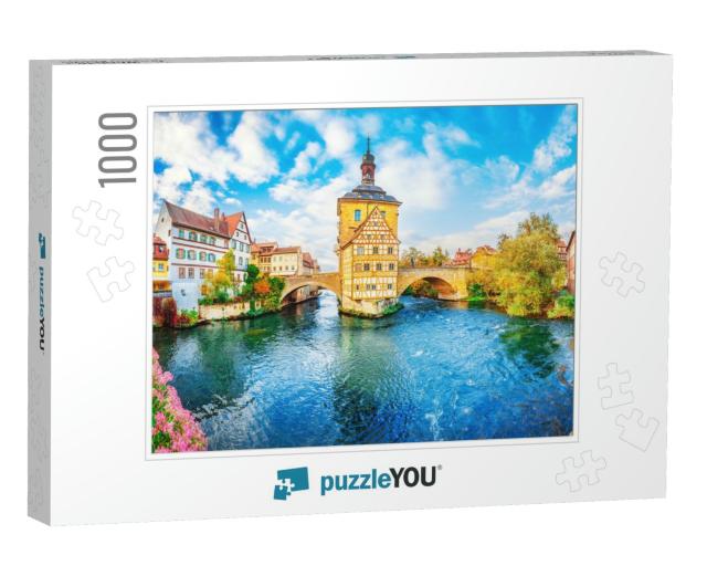 Old Town Bamberg in Bavaria, Germany. Romantic Historical... Jigsaw Puzzle with 1000 pieces