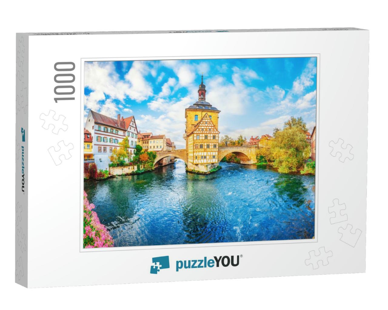 Old Town Bamberg in Bavaria, Germany. Romantic Historical... Jigsaw Puzzle with 1000 pieces