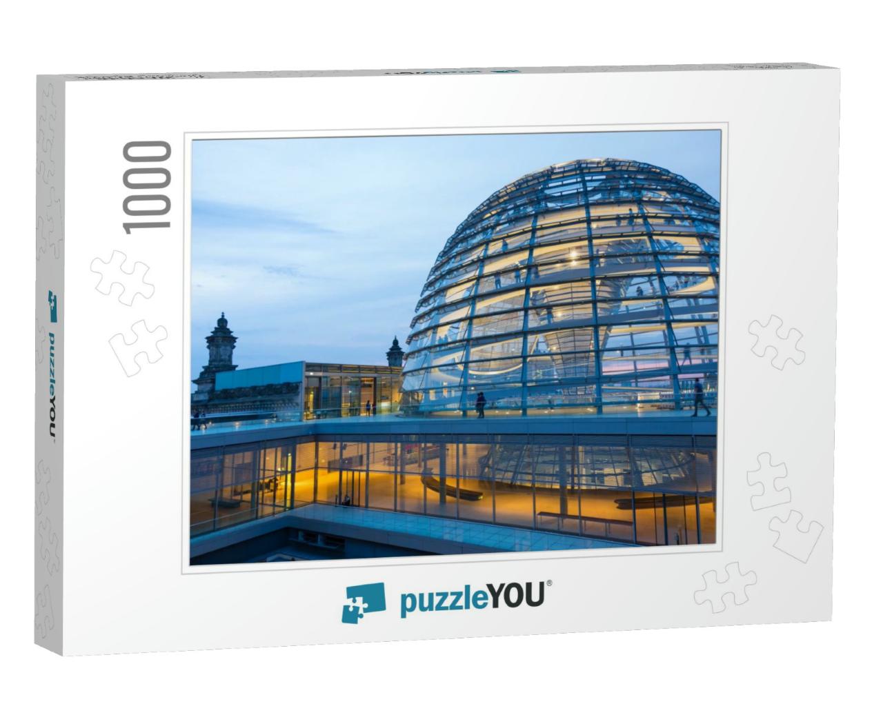 Illuminated Glass Dome on the Roof of the Reichstag in Be... Jigsaw Puzzle with 1000 pieces