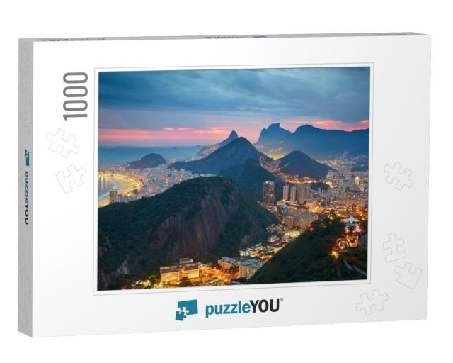 Night View of Rio De Janeiro, Brazil... Jigsaw Puzzle with 1000 pieces