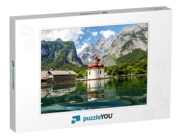 Koenigssee, Church of St. Bartholomew, View from the Lake... Jigsaw Puzzle