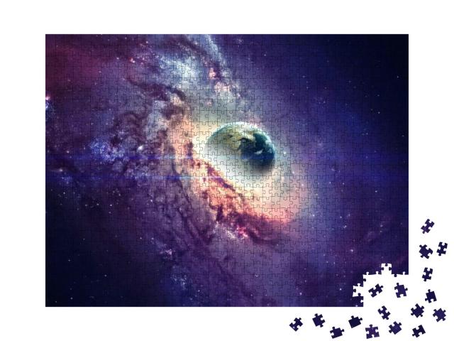 Galaxy in Space, Beauty of Universe, Black Hole. Elements... Jigsaw Puzzle with 1000 pieces