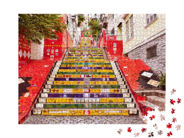 Escadaria Selaron Famous Public Steps of Artist Jorge Sel... Jigsaw Puzzle with 1000 pieces