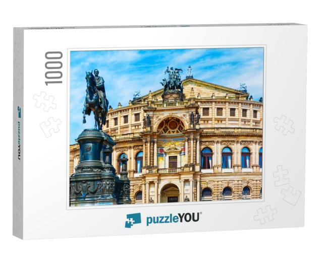 Scenic Summer View of Semper Opera House & Monument to Ki... Jigsaw Puzzle with 1000 pieces