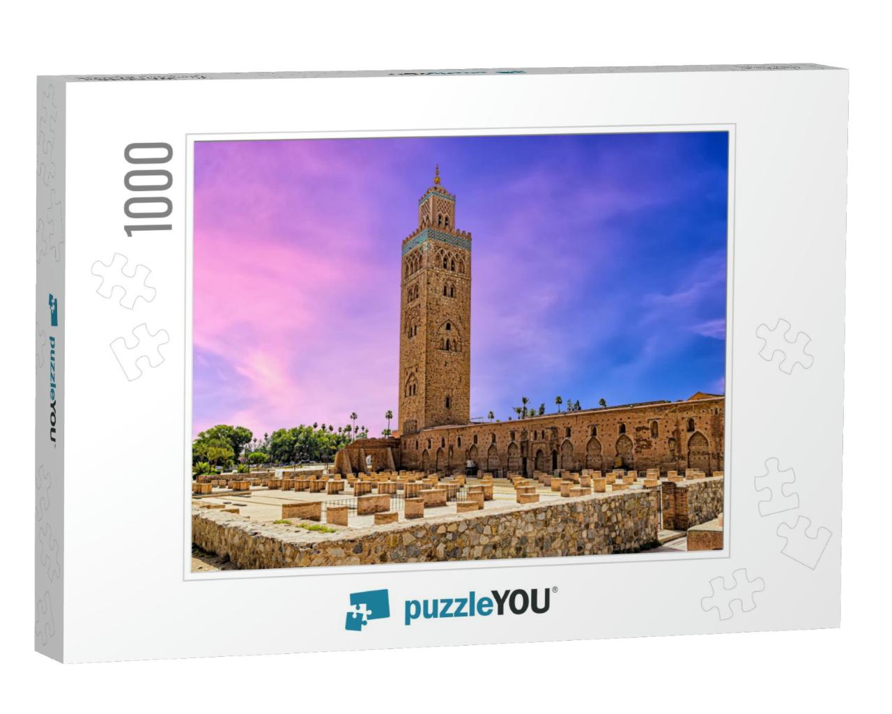 The Koutoubia Mosque in Marrakech, Morocco At the Sunset... Jigsaw Puzzle with 1000 pieces