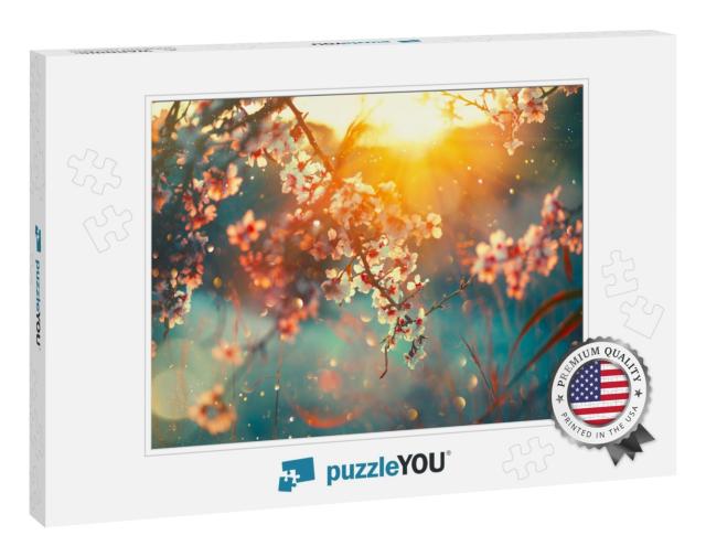 Spring Blossom Background. Beautiful Nature Scene with Bl... Jigsaw Puzzle